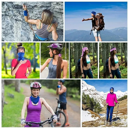 Turbante multiusos, bufanda para montar a caballo, bandana de ciclismo para hombres y mujeres, protector de cuello, protector solar, seda de hielo, para pesca al aire libre, senderismo, máscara para la cabeza