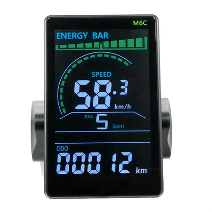 Pantalla LCD para bicicleta eléctrica M6C, medidor de 24 V-60 V, panel LCD a color con USB para bicicleta eléctrica de montaña (5 pines)