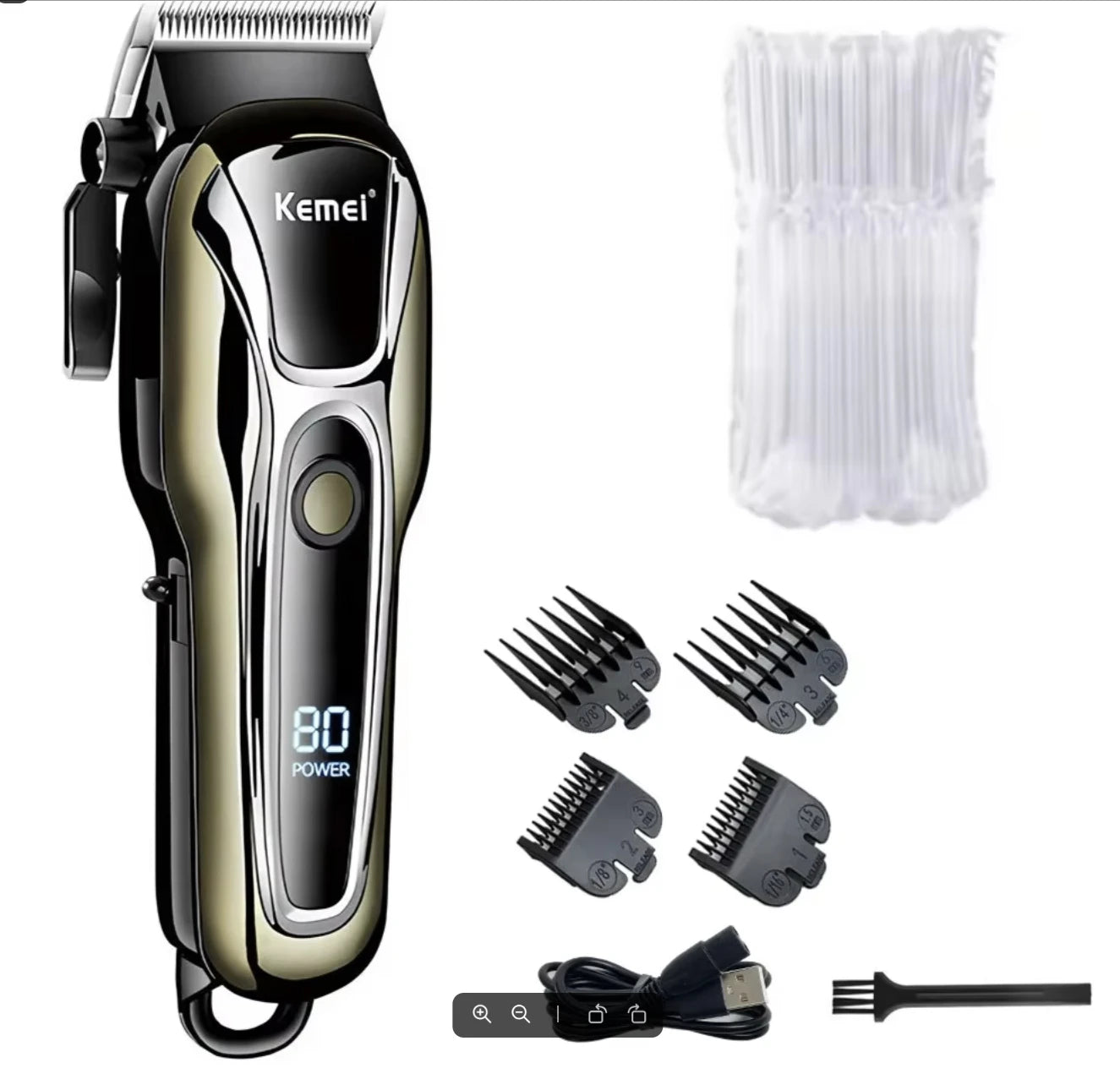 Kemei Professional Men's Electric Haircut USB Rechargeable Lithium Battery LED Display, Electric Wireless Beard Trimmer