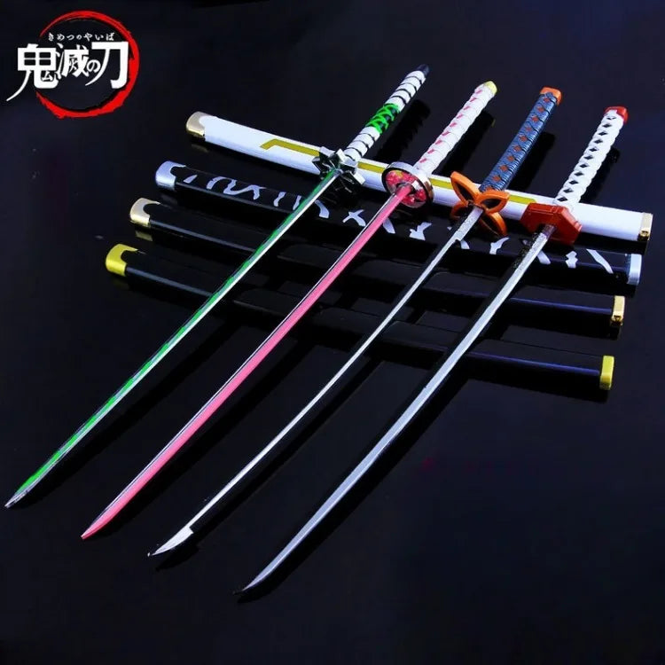 Espada Demon Slayer Espadas Katana Reales Espadas Demon Slayer Cosplay Accesorios de Metal Arma Anime Batalla Lista Sin Vanguardia Decoración de Dormitorio