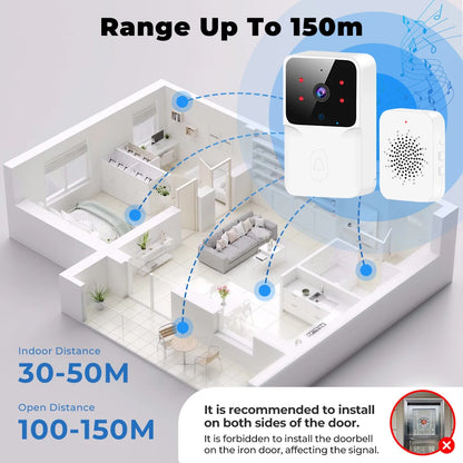 Timbre de puerta con vídeo WiFi Tuya, cámara HD inalámbrica, alarma por infrarrojos, timbre de puerta inteligente de seguridad para el hogar, intercomunicador WiFi para el hogar