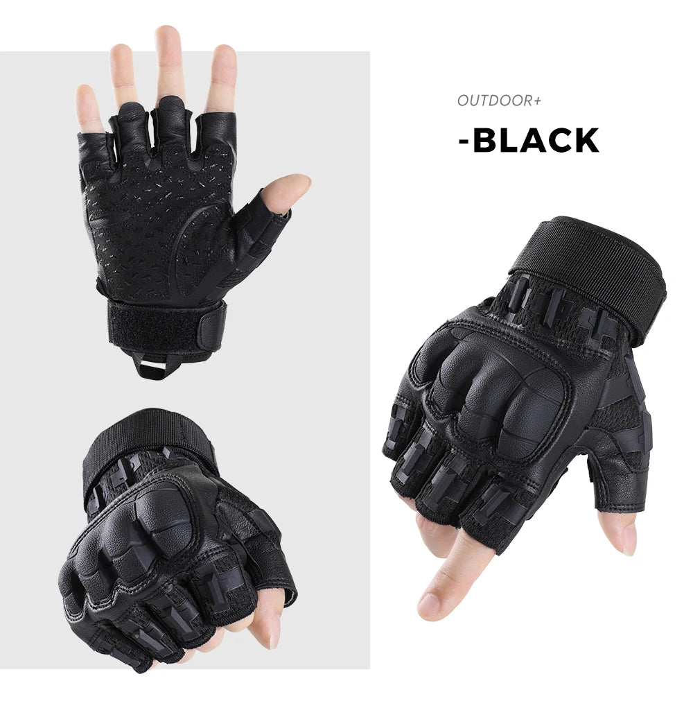 Guantes tácticos con pantalla táctil y carcasa rígida para caza al aire libre, airsoft, combate, tiro, senderismo, ciclismo, deportes, cuero sintético, equipo antideslizante