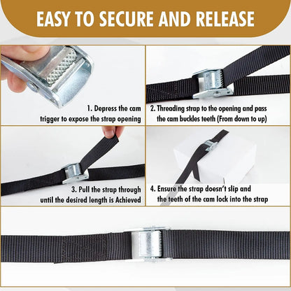 5M Pressure Buckle Straps Heavy Luggage Fixing Adjustable Binding Belt Rope Tensioner Self Defense Lifesaving Buckle Safety Rope