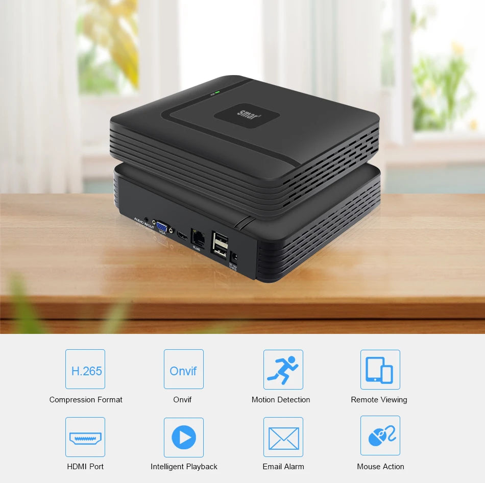 Smar H.265 CCTV NVR 8CH 9CH 16CH 32CH For 5MP 4K IP Camera Support Face Detection Email Alart Video DVR Recorder XMEYE APP Onvif