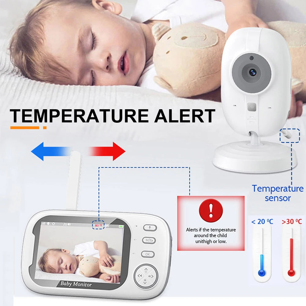 Baby Monitor With Camera 3.5 inch LCD Electronic Babysitter 2 Way Audio Night Vision Video Baby Nanny Radio Better than VB603