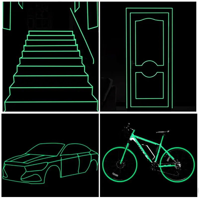 Luminous Tape 3m/5m Glow in The Dark Sticker Self-Adhesive Photoluminescent Tape Night Vision Safety Warning Security Stage Home