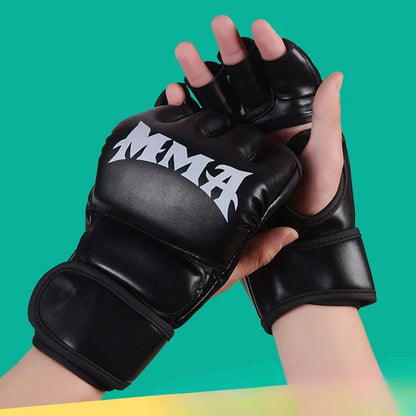 Guantes de boxeo profesionales para adultos 2024, guantes de boxeo de entrenamiento con saco de arena de combate, guantes de medio dedo para Sanda, Muay Thai, MMA, Kickboxing