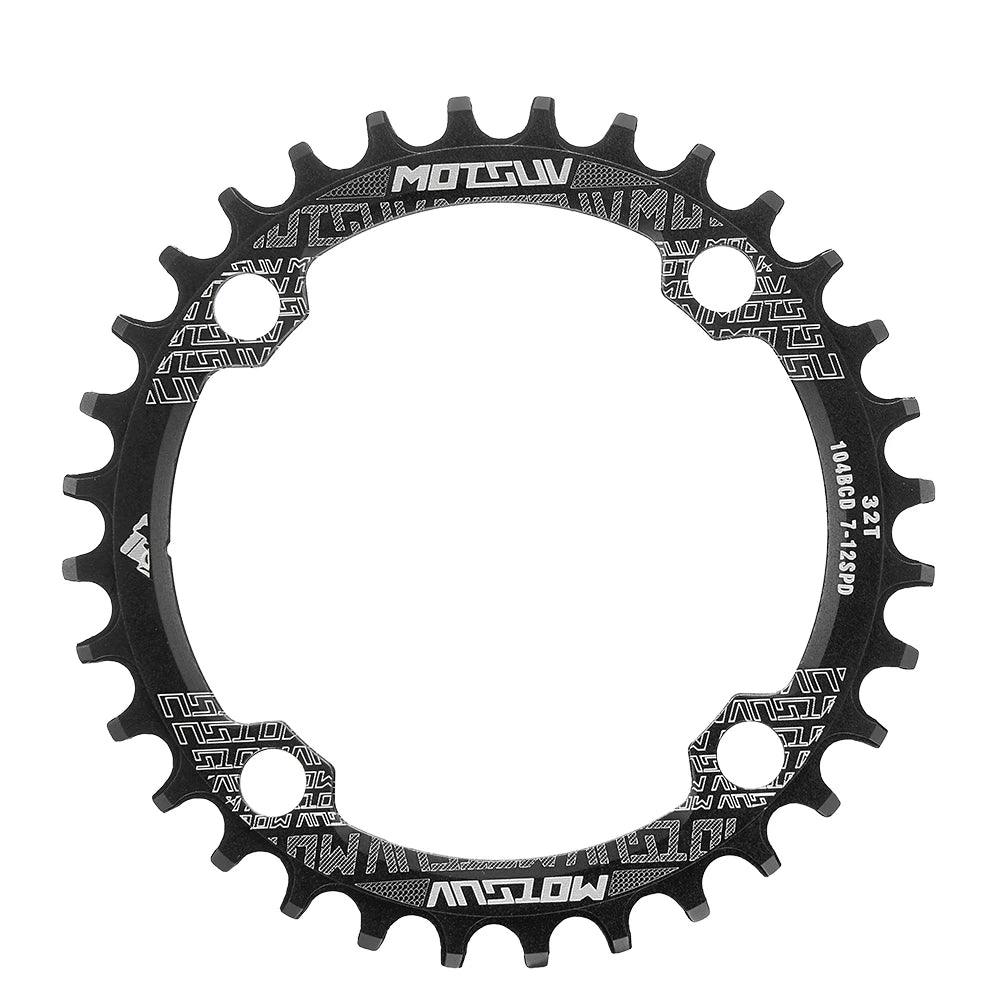 Bicycle Crank 104BCD Round Shape Narrow Wide 32T/34T/36T/38T MTB Chainring Bicycle Chainwheel Bike Circle Crankset Single Plate