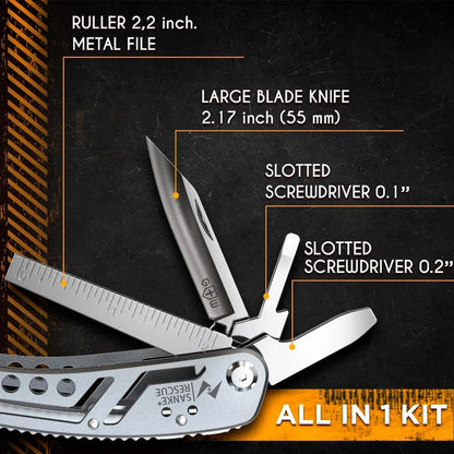 Portable Pocket Multitool 420 Stainless Steel Multitool Pliers Knife Screwdriver for Outdoor Survival Camping Hunting and Hiking