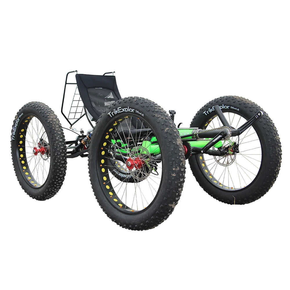 2023 New Powerful Dual 500watt Mid Motor Fat Tire Hunting Electric Recumbent Quad Bike