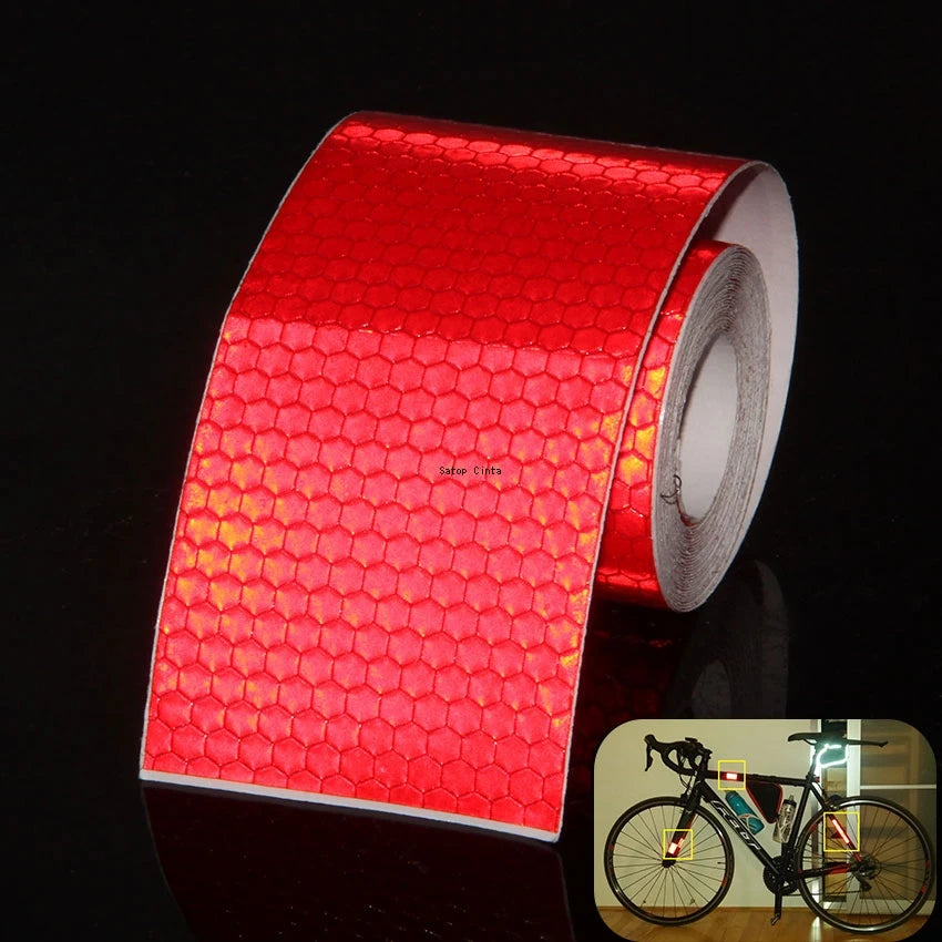 5cm*3M Reflective Car Stickers Outdoor Waterproof Warning Tapes White Red Fluorescent Yellow Reflectors Safety Strip For Bicycle