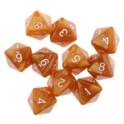 10 dados poliédricos de 10 caras D10 D8 para juegos de rol de 16 mm, dados familiares