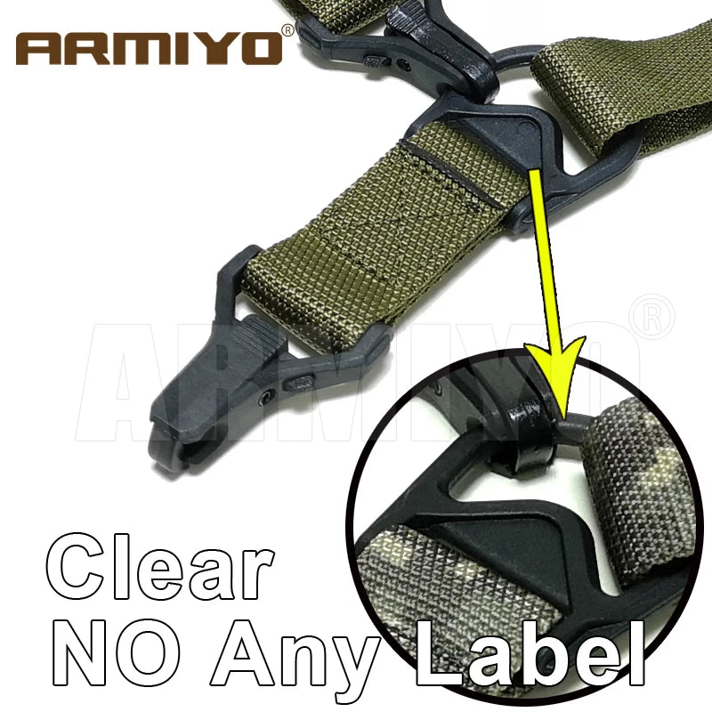 Armiyo Tactical Mission S3 2 Point Adjustable Shoulder Strap Gun Sling Nylon Belt Plastic Clip Mount Airsoft Hunting Accessories