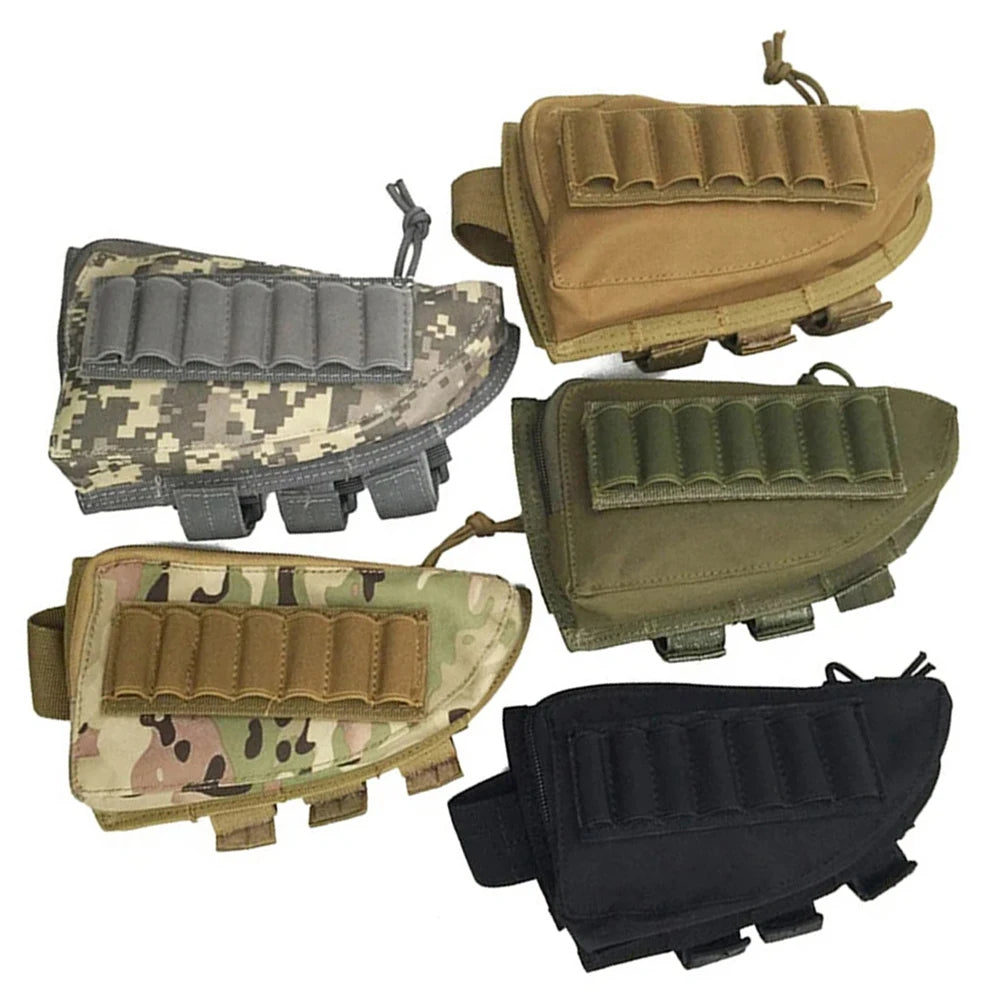 Tactical Muti-functional Hunting Zipper Rifle Buttstock Pack Bag Cheek Pad Rest Shell Mag Ammo Pouch Pocket Magazine Bandolier