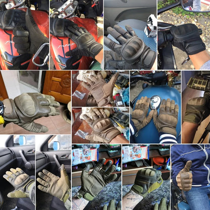 Guantes tácticos de cuero PU con pantalla táctil para ciclismo, de carcasa dura, para senderismo, combate, caza, airsoft, conducción, bicicleta, antideslizantes