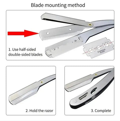 Men Professional Barber Razor Manual Shaver Straight Edge Stainless Steel Shaver Folding Shaving Shave With Blade