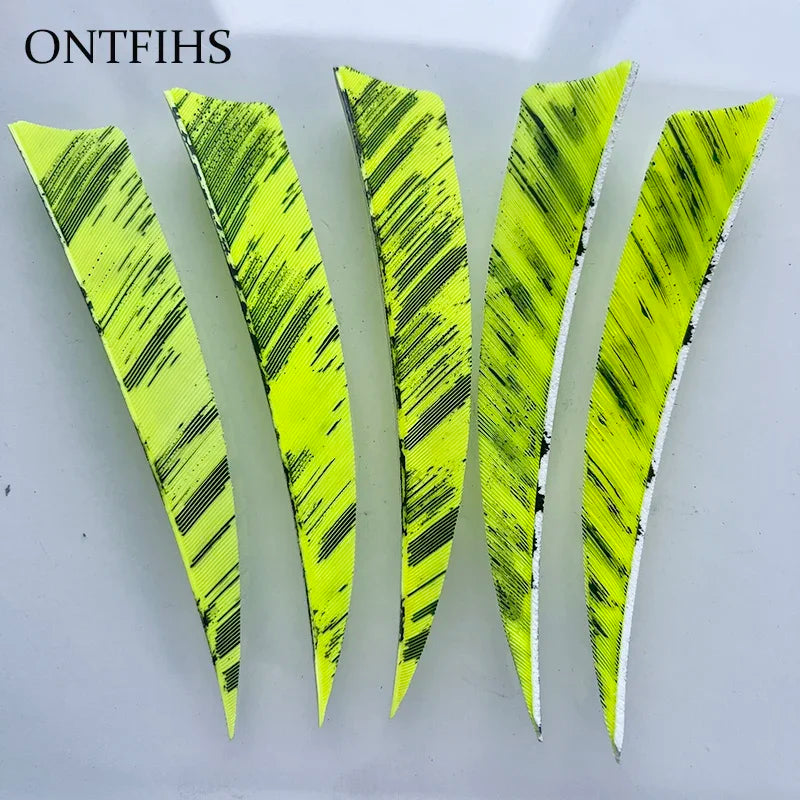 25 Pcs 4 Inch Hunting Arrow Feather Shield Cut Archery Real Turkey Cut Fetches Feathers for Arrows DIY