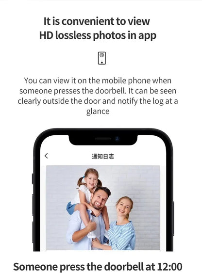 Timbre de puerta con cámara y video WIFI, inalámbrico, visión nocturna, seguridad para el hogar inteligente, timbre de puerta HD, intercomunicador bidireccional con cambio de voz para el hogar