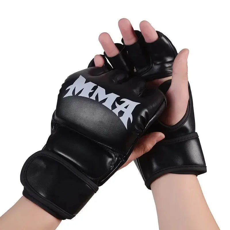 Guantes de boxeo profesionales para adultos 2024, guantes de boxeo de entrenamiento con saco de arena de combate, guantes de medio dedo para Sanda, Muay Thai, MMA, Kickboxing