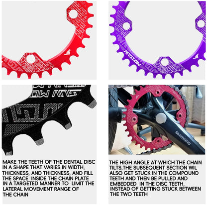 Bicycle Crank 104BCD Round Shape Narrow Wide 32T/34T/36T/38T MTB Chainring Bicycle Chainwheel Bike Circle Crankset Single Plate