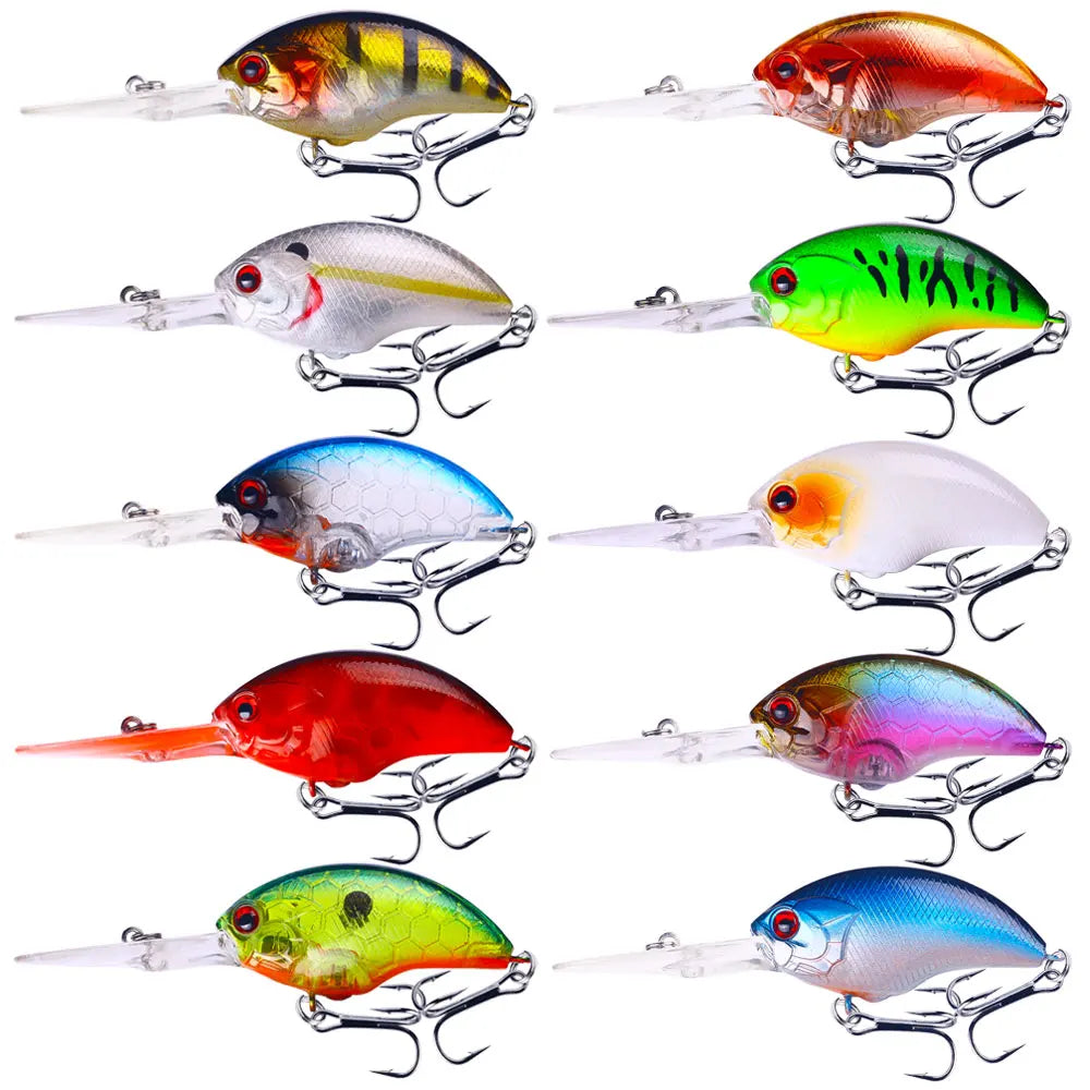 HENGJIA 13G 9CM Fishing Lures Rock Crank Bait Crankbait Minnow  Bass Treble Hooks Swim Hard Lure Baits Wobbler Long Big Tongue