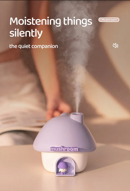 Mushroom House Humidifiers Home Mini Essential Oils Aromatherapy Diffuser Cute Mushroom Doll with Clourful Ambient Night Lights