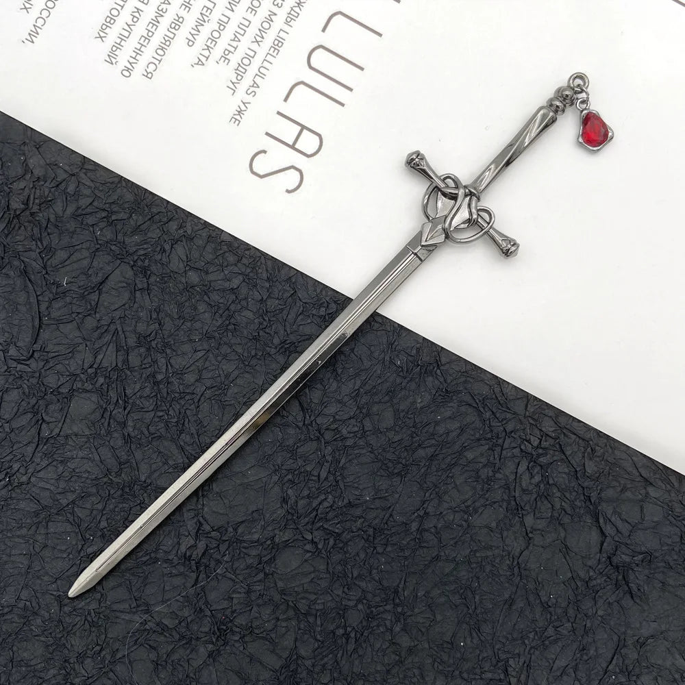 New Chinese Style Ancient Sword Hairpin Net Red Temperament Hanfu Plate Hairpin Hairpin Simple Modern Hair Hairpin Headdress