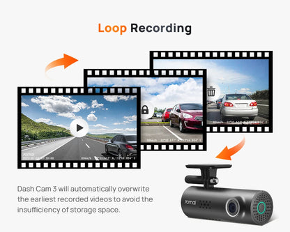 70mai Smart Dash Cam 3 M200 Voice Control 1080P 130FOV Wifi 70mai Car DVR Car Recorder Auto Recorder Wifi Parking Monitori