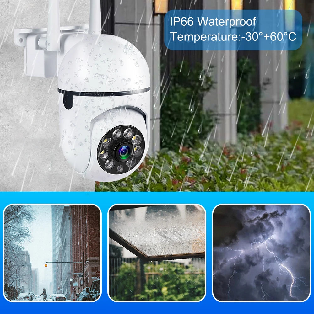 8MP Wifi Wireless Security Monitor Cameras Color Night Vision Outdoor Cam Smart Home CCTV HD Surveillance Camera IP66 Waterproof