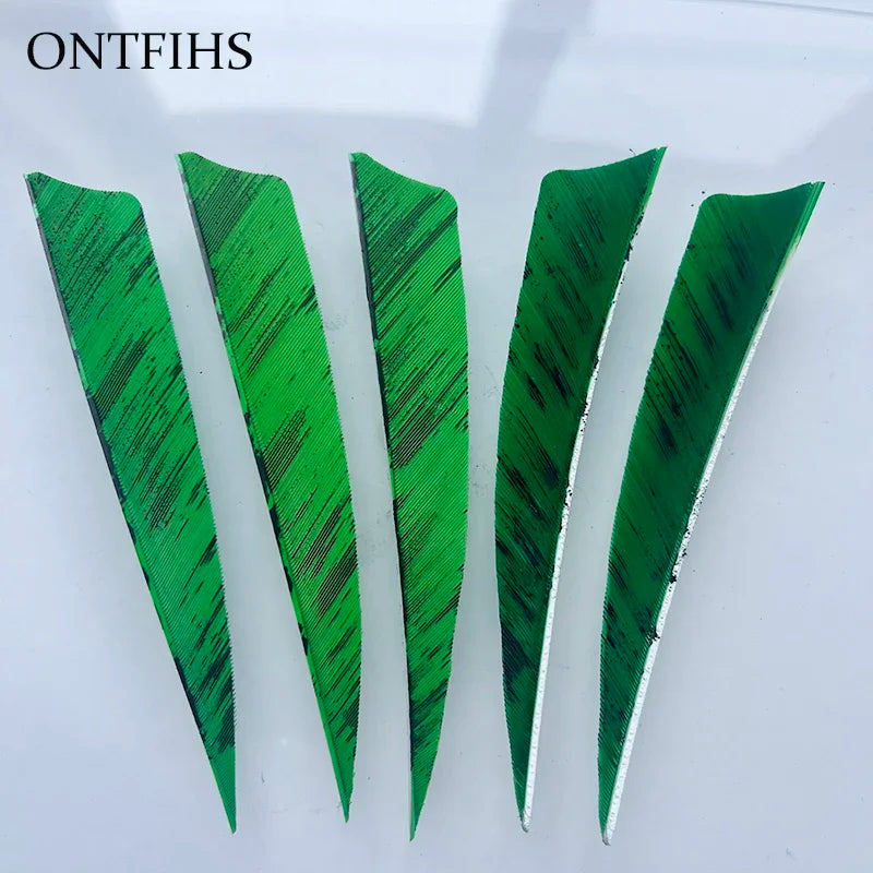 25 Pcs 4 Inch Hunting Arrow Feather Shield Cut Archery Real Turkey Cut Fetches Feathers for Arrows DIY