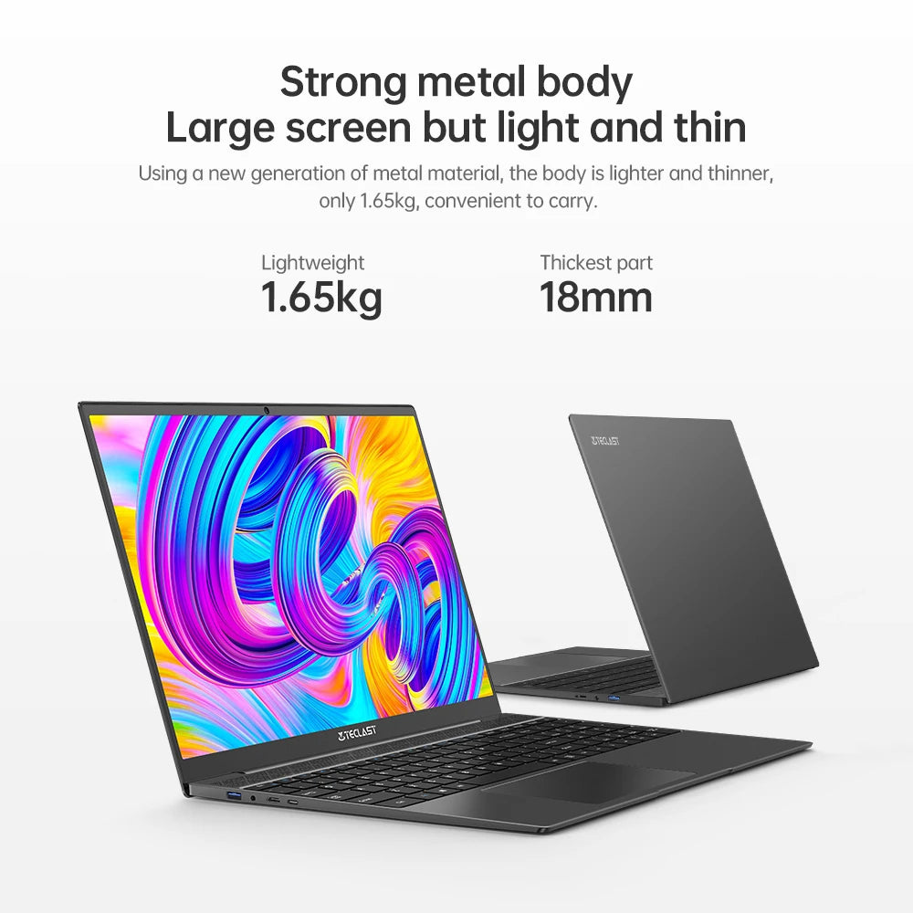 15.6 inch laptop Teclast F15 Plus 2 Celeron N4120 Windows 11 OS 8GB RAM 256GB SSD mini-HDMI full size keyboard