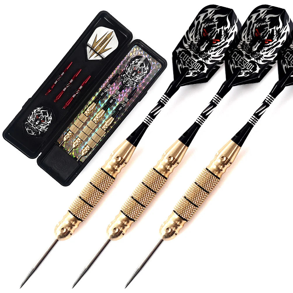 CUESOUL Professional Archer 20/22/23/26 Grams Steel Tip Darts -- Black Coating Brass Barrels