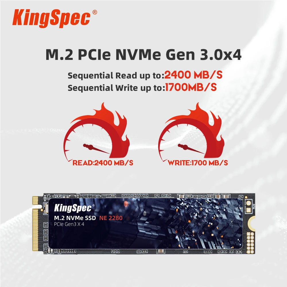 Disco duro interno SSD M.2 NVMe pcie SSD de 120 GB, 256 GB, 512 GB, 1 TB, 2 TB, KingSpec M.2 SSD para computadora portátil y de escritorio MSI