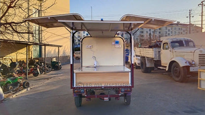 Carrito de comida móvil Quiosco de perritos calientes Carritos de comida rápida Moto eléctrica Carritos de café y hamburguesas verdes Camión de comida eléctrico