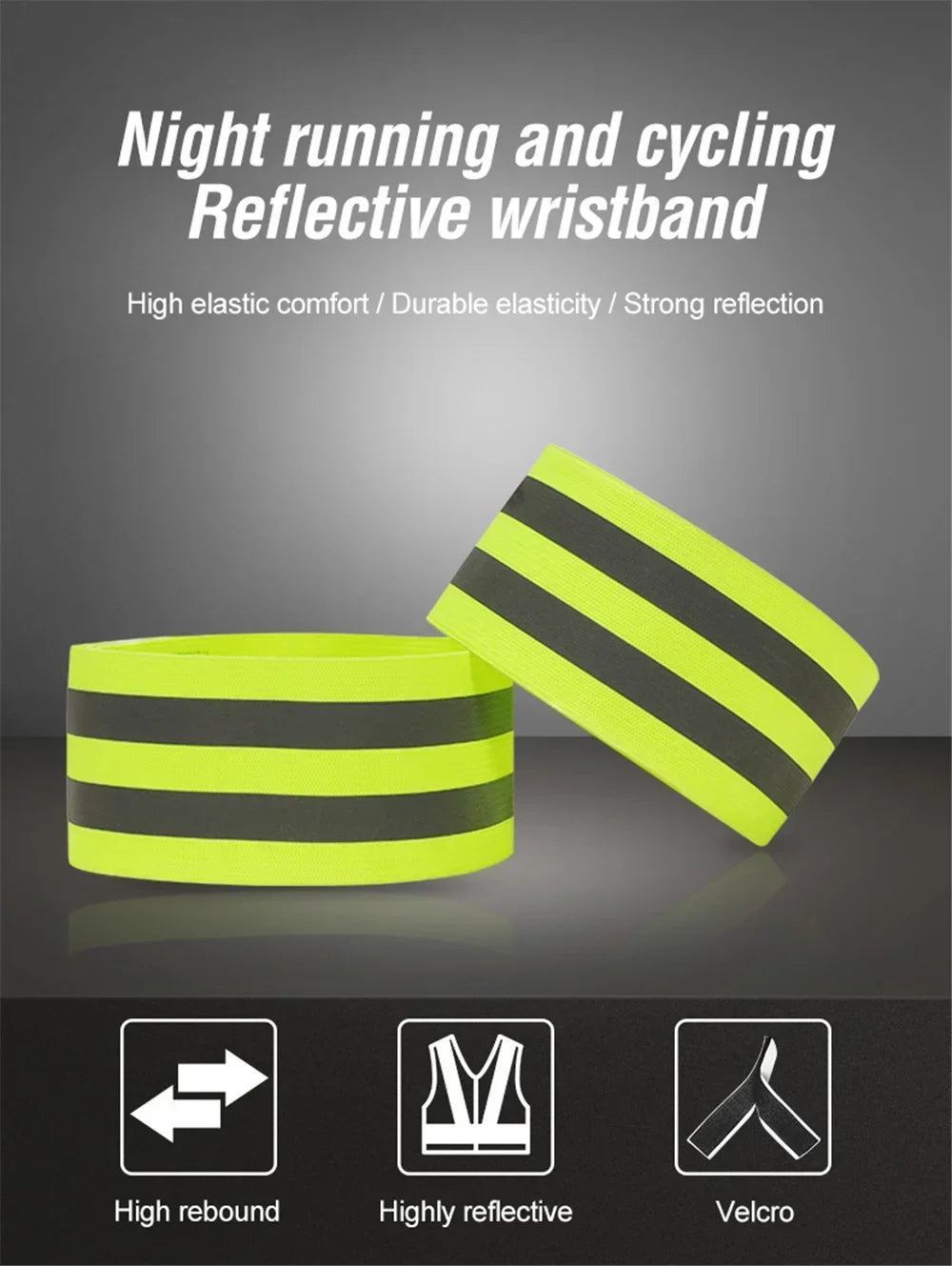 Reflect Straps for Night Walking Cycling Running Safety Reflector Tape Reflective Bands for Wrist Arm Ankle Leg High Visibility