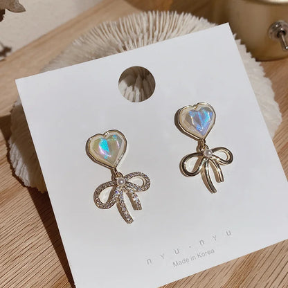 2022 New Trend Simulation Pearl Long Earrings Women's Flower Rhinestone Wedding Pendant Earrings Fashion Korean Jewelry Earrings