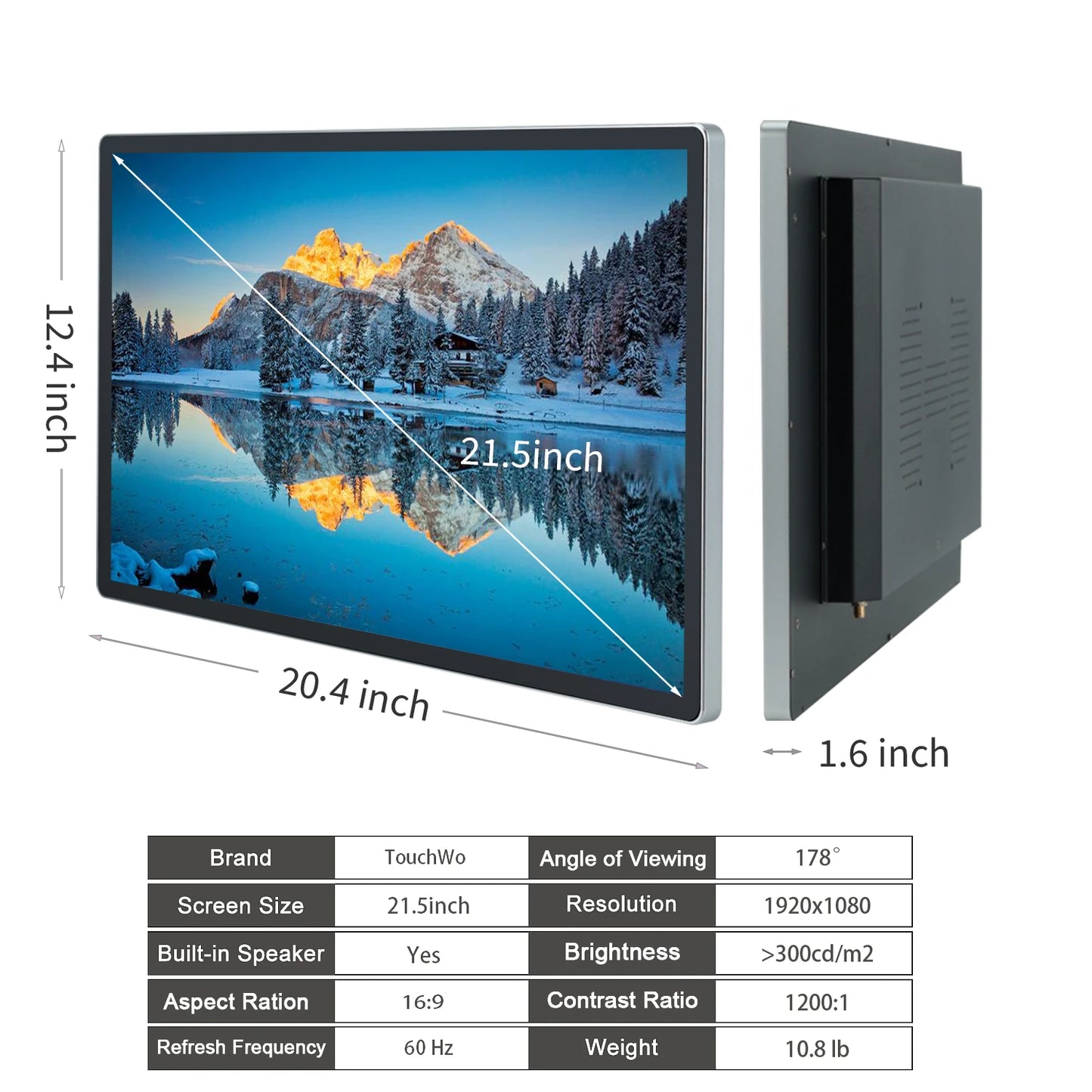 TouchWo 21.5 23.8 27 Inch Touch Screen Monitor Pc Touchscreen Monitor Industrial Android Window 10 All In One Pc For Commercial