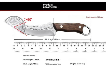 Afilador de huesos forjado a mano, mango de cuchillo para deshuesar, cuchillo pequeño para carne, afilado, duradero, práctico, cuchillo pequeño para cortar carne y fruta