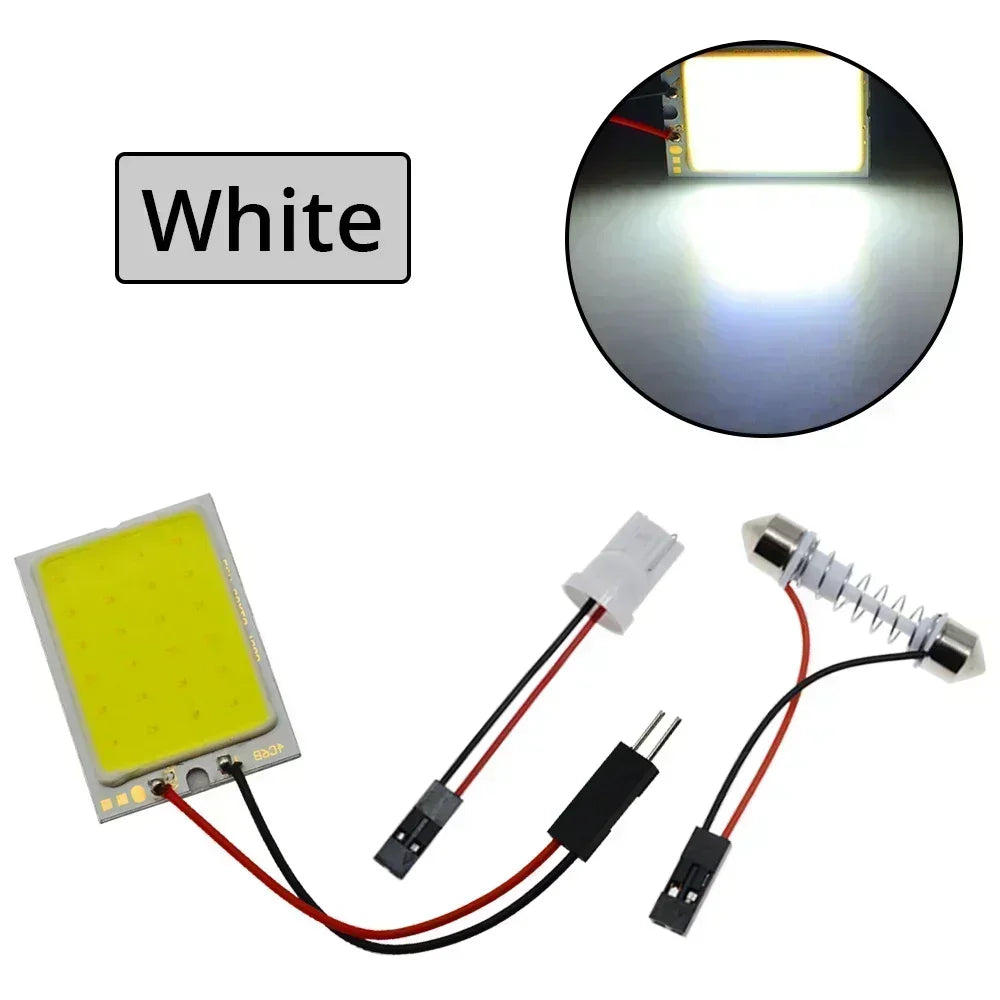 Bombillas LED blancas y rojas T10 W5w Cob 24SMD 36SMD 48SMD para panel de matrícula de coche, luces de lectura para interior de coche, luz de festón para maletero