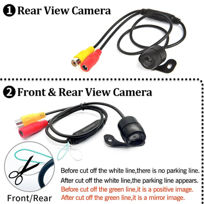 Hippcron Reverse Camera Front Rearview Car Night Vision With Built-in Distance Scale Lines Universal  Waterproof HD System