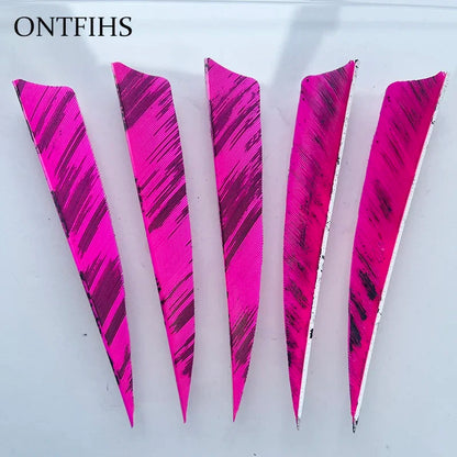 25 Pcs 4 Inch Hunting Arrow Feather Shield Cut Archery Real Turkey Cut Fetches Feathers for Arrows DIY