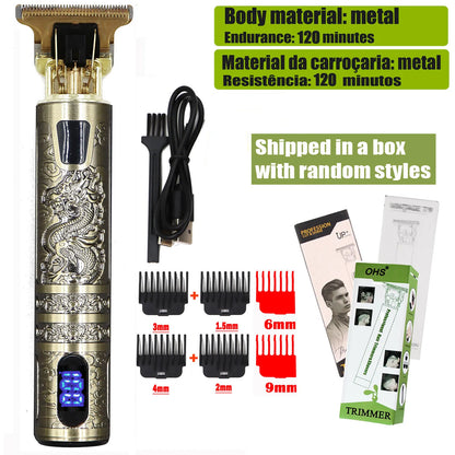 LCD Display T9 Hair Clipper Beard Shaving Body Hair Trimmer Clippers Electric Men Haircut Machine 0mm Barber Shaver