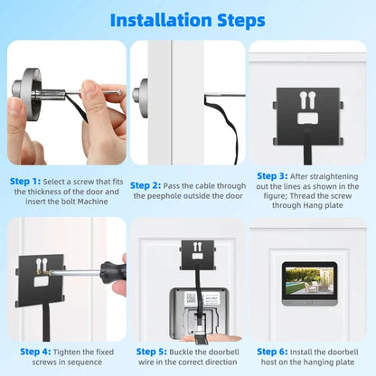 Mirilla digital para puerta con vídeo, WiFi, PIR, IR, timbre, cámara Magic Eye FHD, Alexa y Google, con aplicación Tuya Smart Life de 3 MP