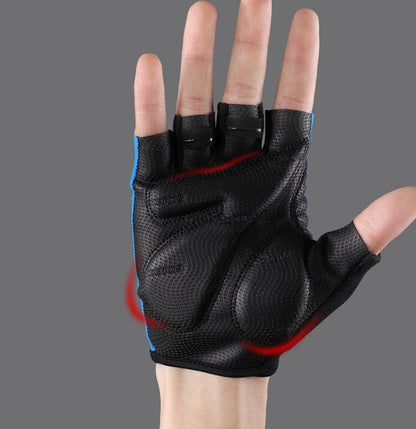 ROCKBROS Cycling Bike Gloves Half Finger Shockproof Breathable MTB Mountain Bicycle Sports Gloves Men Women Cycling Equipment