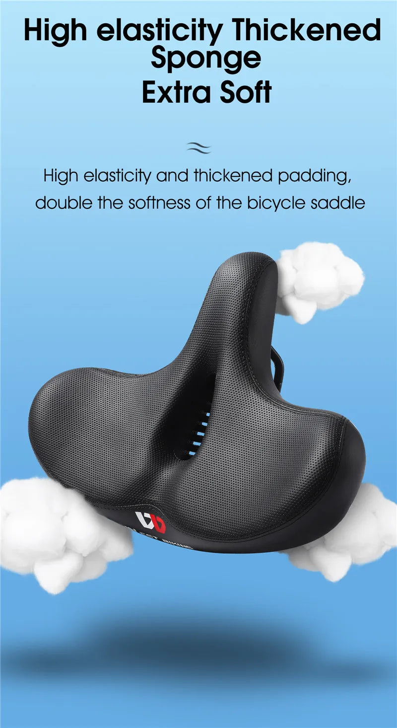 WEST BIKING Ergonomic Bicycle Saddle Long Distance Cycling Widen Thicken Cushion MTB Touring Bike Saddle Comfortable E-Bike Seat