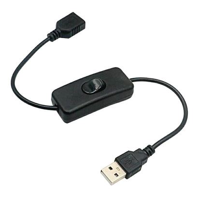 Cable USB de 2 piezas con interruptor de encendido/apagado, cable de extensión para lámpara USB, cable de alimentación para ventilador USB, adaptador duradero, auriculares USB, LED