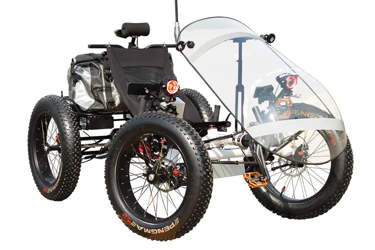 2023 New Powerful Dual 500watt Mid Motor Fat Tire Hunting Electric Recumbent Quad Bike