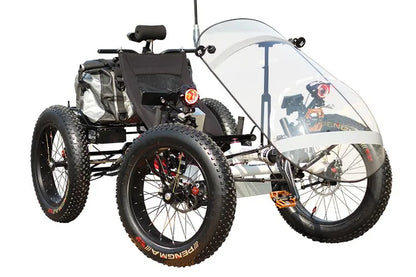 2023 New Powerful Dual 500watt Mid Motor Fat Tire Hunting Electric Recumbent Quad Bike