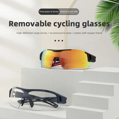 Gafas de ciclismo polarizadas ROCKBROS, gafas de sol deportivas para hombre, gafas de protección para ciclismo de montaña o carretera, 5 lentes