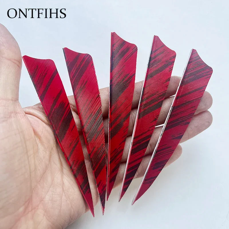 25 Pcs 4 Inch Hunting Arrow Feather Shield Cut Archery Real Turkey Cut Fetches Feathers for Arrows DIY